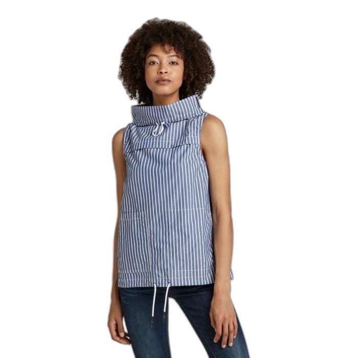 D bardeur col montant femme G Star artho blue elise stripe Sartho