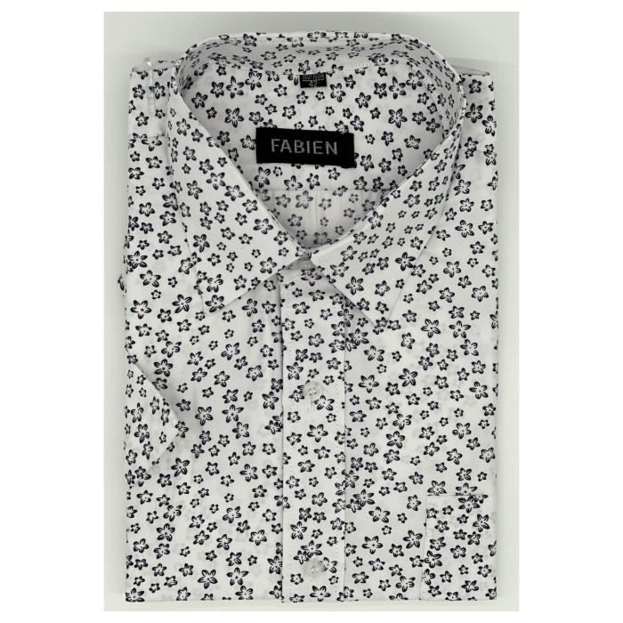 Chemise a motifs Blanc Homme Blanc Cdiscount Pret a Porter