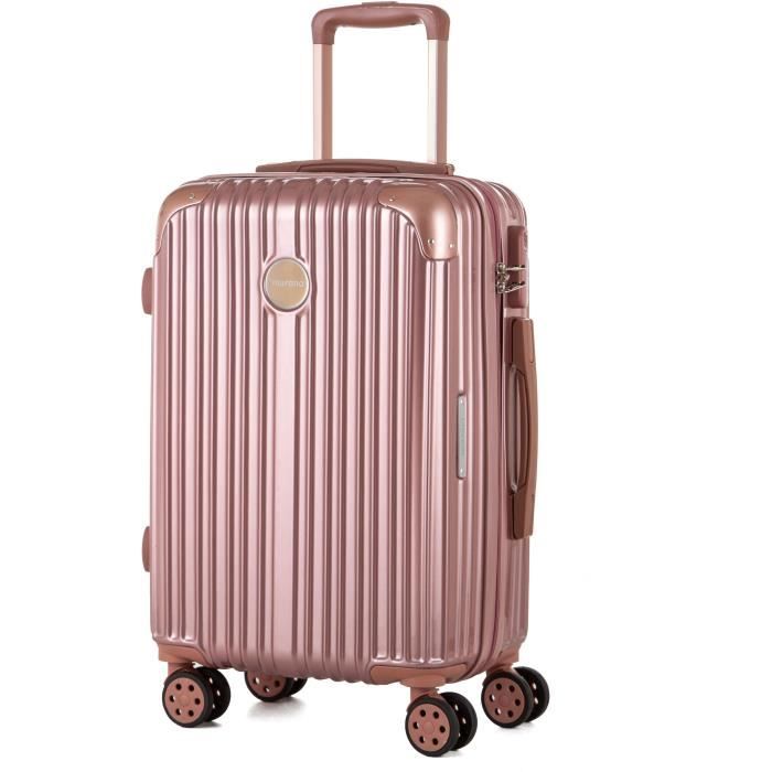 Les Trésors De Lily A0183 - Valise trolley ABS Globe Trotteur rose gold - 57x3