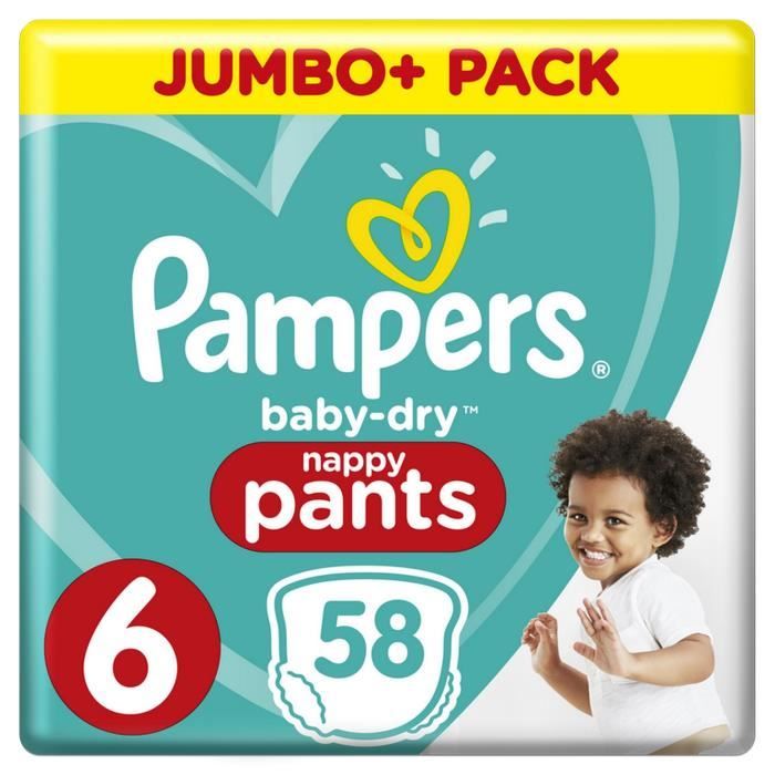 Pampers Baby Dry Pants Taille 6 15 Kg 58 Couches Culottes Jumbo Pack Achat Vente Couche 8001090706713 Soldes Sur Cdiscount Des Le 20 Janvier Cdiscount