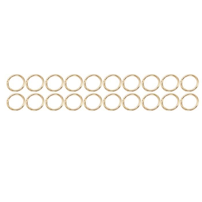 20 Pièces Rond Mousqueton, Snap Ressort Anneau, Mousqueton Rond, Ressort Anneau Boucle Alliage