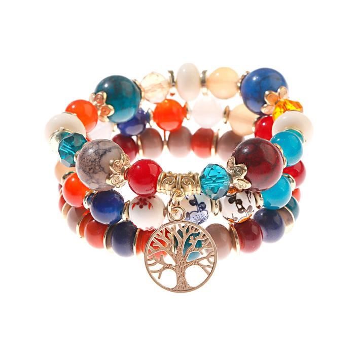 Bracelet de montre tissé multi pierres naturelles - Retro, Indie and