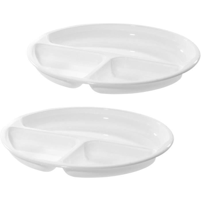 Assiette Adulte 3 Compartiments 22,5 cm - Lot de 4 pour
