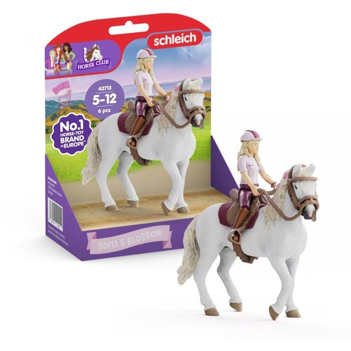 Schleich Horse Club | Sofia & Blossom 42713 | Figurine articulée | avec Accessoires pour Cheval | Superbe Cadeau pour Filles et garçons | Jouet équestre dès | 10 pièces | exclusivité Amazon