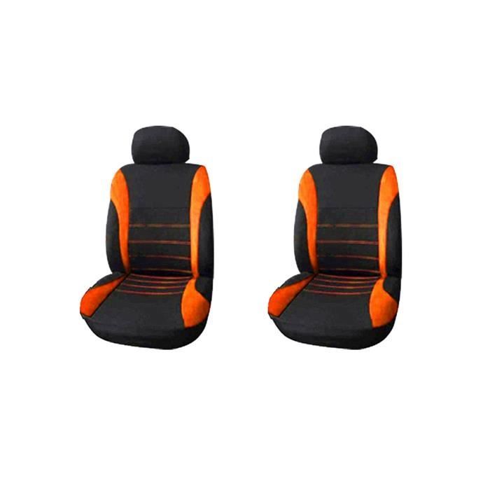 Lot De 2 Housses De Siège Auto Coussin Noir - Lavables, Résistantes - Pour Sièges Avant