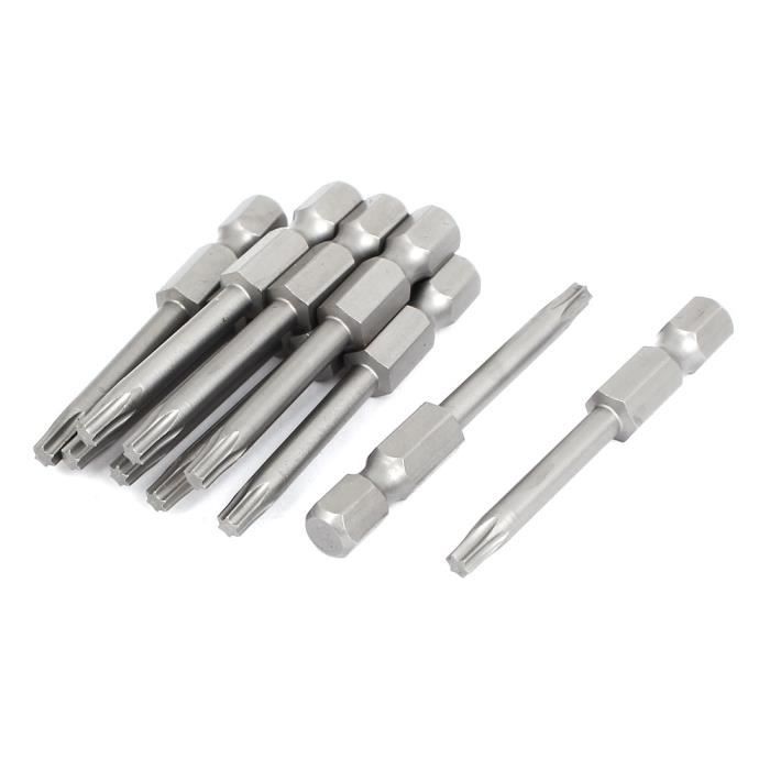 T20 2/" Longue S2 magnétique Hexagonal Tige Torx Drive Embout Tournevis Gray 10pcs