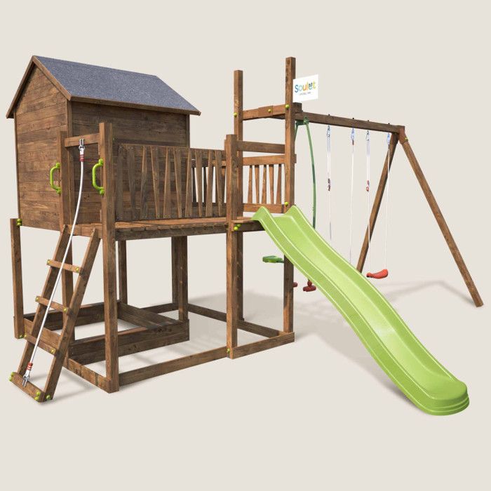 Soulet Aire De Jeux Pour Enfant Maisonnette Avec Portique Cottage Sans Optionen Bois Pour Particulier Cdiscount Jeux Jouets