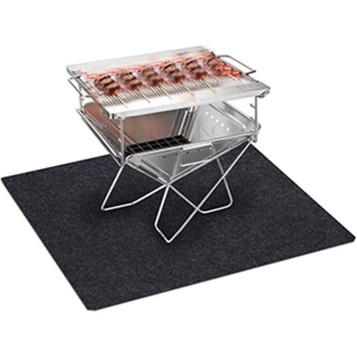 Tapis Ignifuge 100x100cm TopHomer - 3 Couches Protection Chaleur - Pour Barbecue, Camping, Terrasse