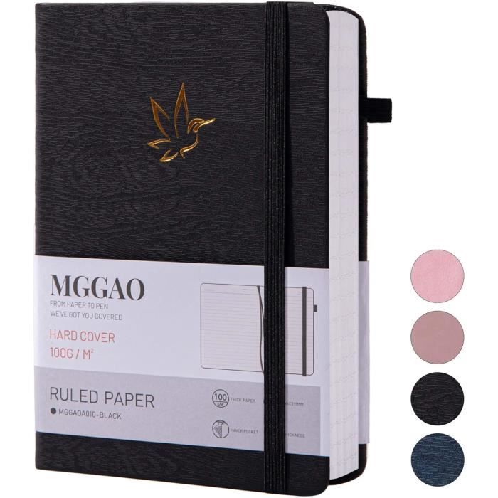 Carnet MGGAO 320 Pages - Couverture Rigide, Papier Épais 100g/m², Format A5 - Idéal Journal Ou Étude