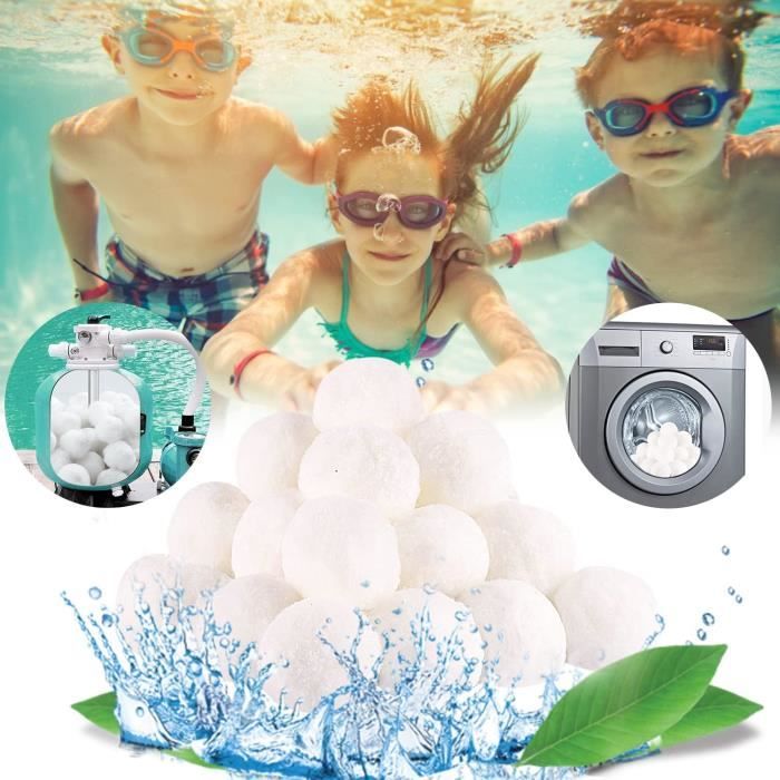 Balles Filtrantes Piscine AQhui 800g - Remplacent 29kg De Sable - Boules Réutilisables Écologiques Pour Filtre Piscine, Pompe, Robot Et Skimmer