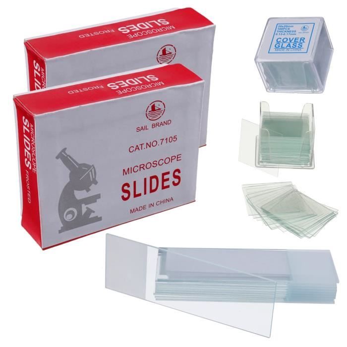 Lot De 100 Lames Microscope Verre + 5 Compte-gouttes - Dimensions 25,4 X 76,2 Mm, Prêtes à L'emploi - 3