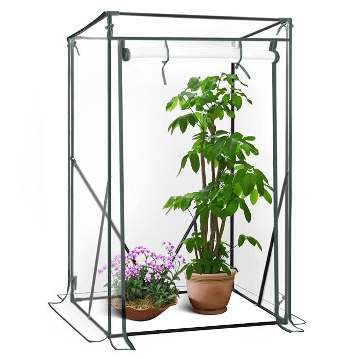 Transparent WOLTU GWH00101tp Serre de Jardin PVC pour légumes avec Porte 100x50x150/136cm 