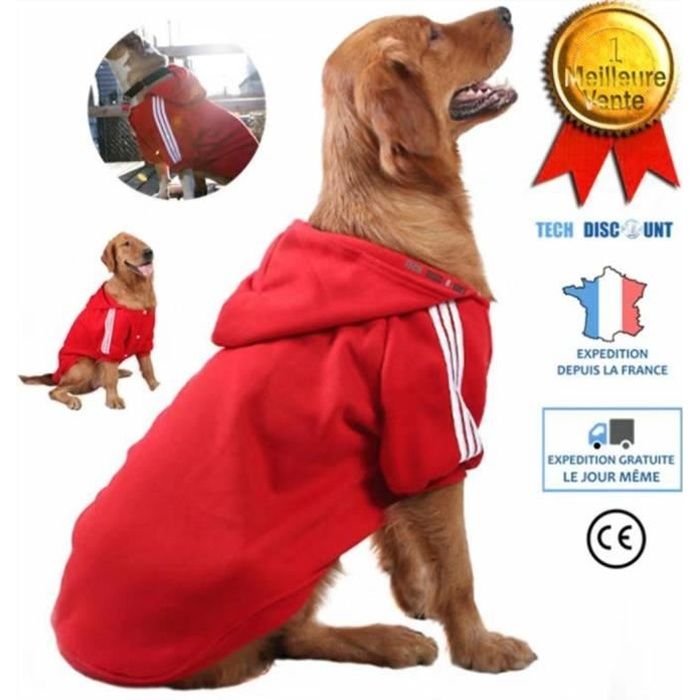 TD® vetement sport chien a capuche grande taille été male pull moyen femme  rouge hoodie habit manteau moyen costume veste deguisemen - Cdiscount