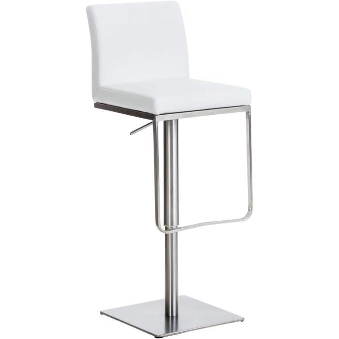 CLP Tabouret de Bar Panama Tissu Reglable en Hauteur I Chaise Haute de Bar Dossier Repose-Pied I Chaise Ergonomique I Couleur:, Couleur:Gris foncé, Couleur du Cadre:Acier Inoxydable