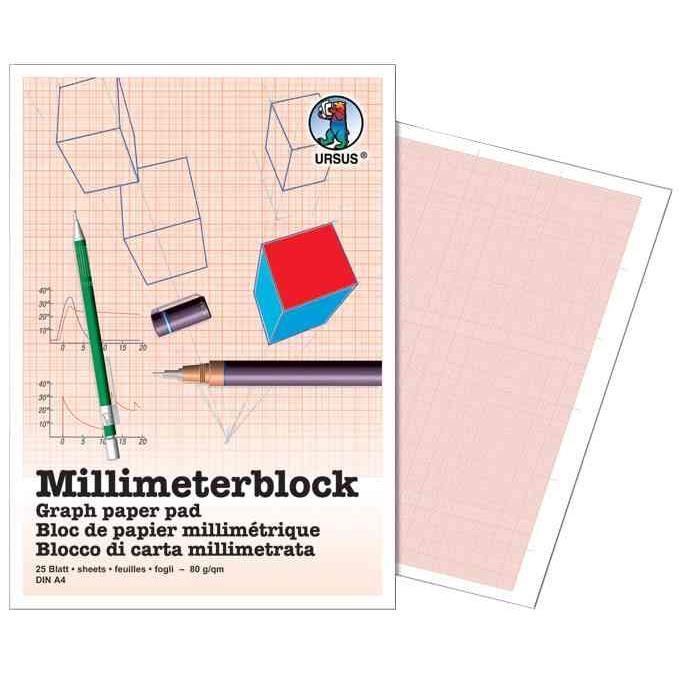Papier Millimétré Kangaro A3 - 80 G/m² - Bloc De 25 Feuilles - Blanc