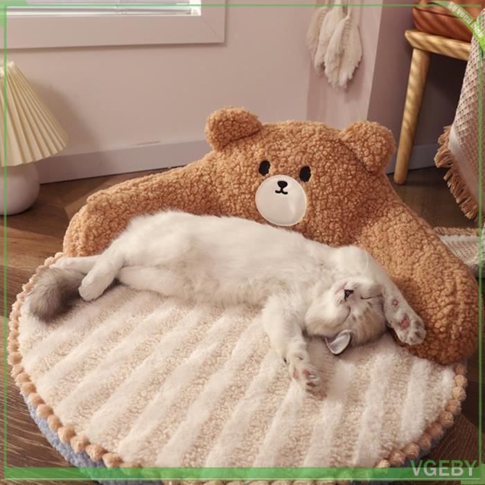 Meilleurs prix pour lit pour chien Lit pour chat avec dossier haut toutes saisons, design câlin, lavable et animalerie hamac Petit Ours