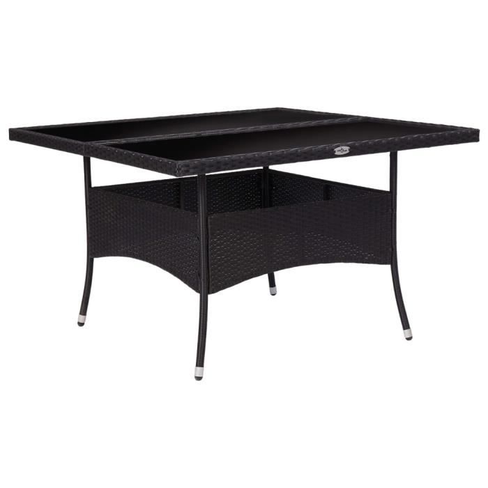SALE 2024 Table à dîner dextérieur Noir Résine tressée et verre 969Kg