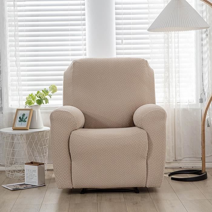 Extensible Housse Fauteuil Relax Complète Housse De Fauteuil Jacquard 1 Places Housse Fauteuil beige & cafe