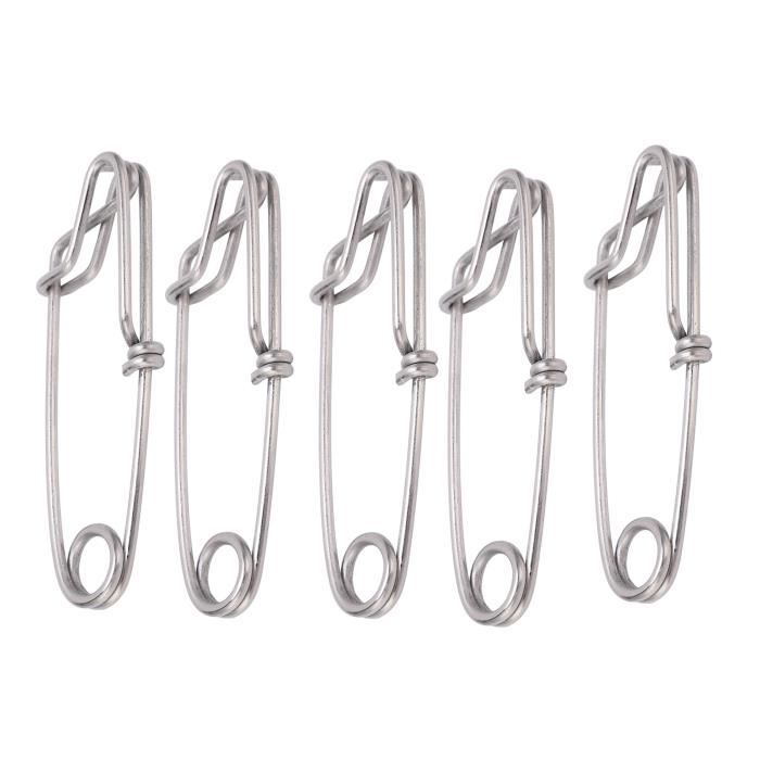 Munefe Lot De 10 Clips à Pression Pour Palangre - Acier Inoxydable, Pivotants - Pour Fixation Ligne De Pêche, Méthodes Variées