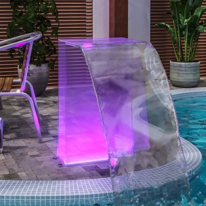 GES - Fontaines | cascades - Fontaine de piscine avec LED RVB Acrylique 51 cm - haute qualité - DX4661