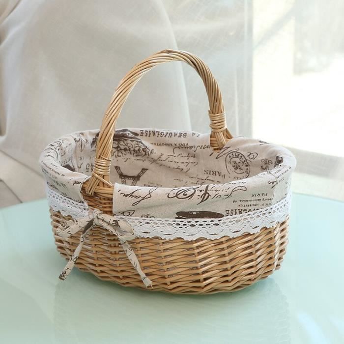 Panier de rangement en osier,English-S--Panier en osier fait à la main