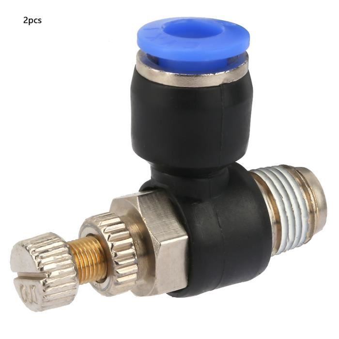 Régulateur De Débit D'air Pneumatique - Lot De 10, Connecteur Rapide 6 Mm - Pour Contrôle Vitesse Cylindres, Tuyauterie, Automatisation