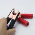 DAMILY® 2 PCS Alligator Pince Clips Noir Rouge Cuivre Synthétique pour Batterie Voiture-1