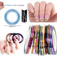 30 Couleurs Nail Art Décoration Stripes Nail Sticker Autocollant Fil Striping Tape Autocollant Ongle Tips pour DIY Pointe d'Ongle-1