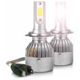 Paire d'ampoules LED H7 C6 pour phares de voiture moto 3800LM 36W lumièr blanche-1
