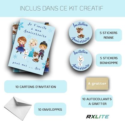 Kit créatif premium de 10 cartes d'invitation à gratter thème
