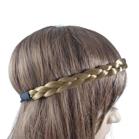Bandeau Cheveux Tressé 3 Brins Blonde - Longueur Réglable 46-54 Cm, 50 G, élastique Confortable - Pour Quotidien Ou Occasions - 11