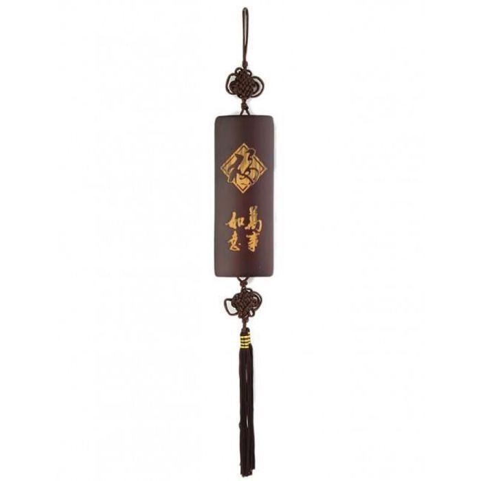 Pendentif Bambou Porte-bonheur En Or Jaune 24 Carats - Cadeau Idéal Avec Cordon Cuir