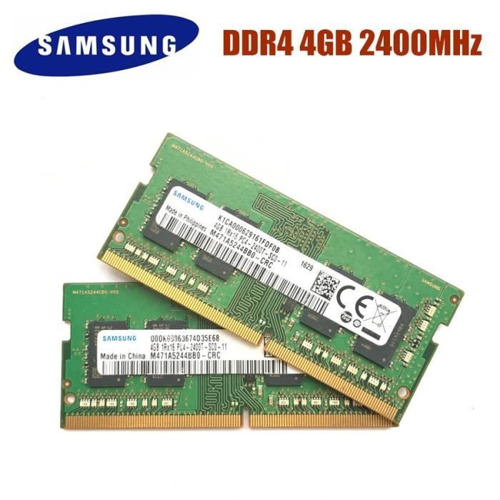 RAM Samsung DDR4 4G 2400 MHz Memoire pour ordinateur portable Cdiscount Informatique