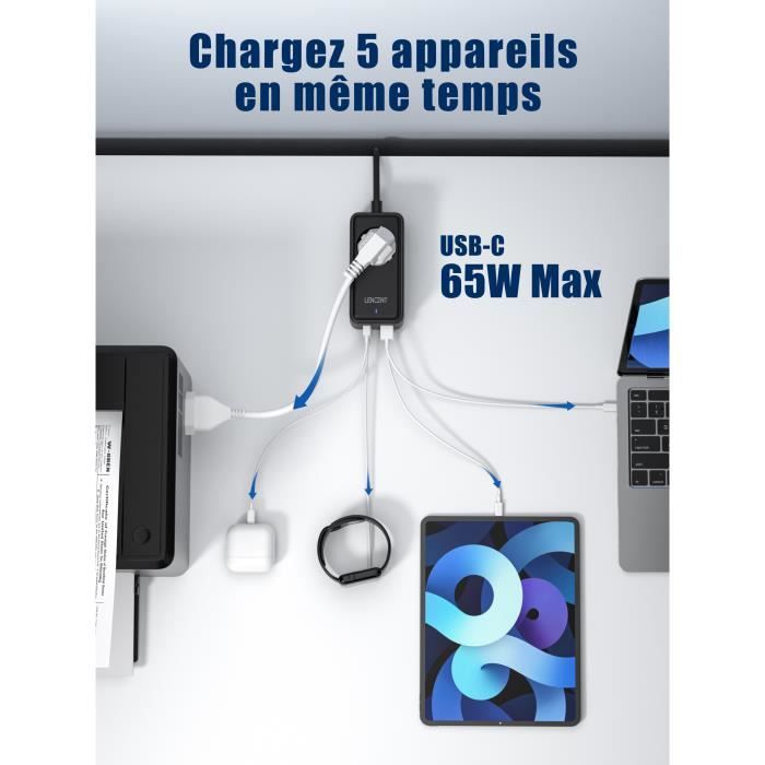 Chargeur GaN USB C 65W 5A Xiaomi, Charge Ultra-rapide + Câble USB C - Blanc  pour Ordinateur Portable, Macbook, Notebook… - Français
