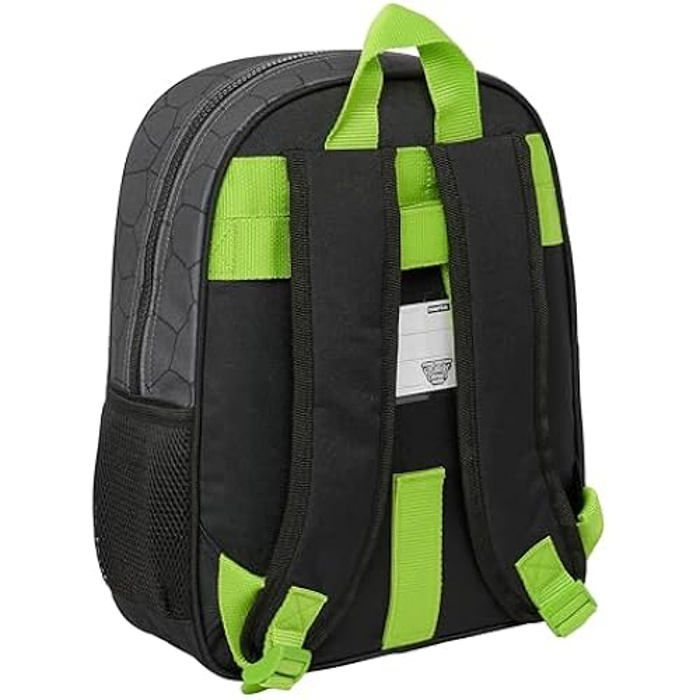 Safta TORTUGAS NINJA Schoolrugzak voor kinderen, aanpasbaar aan de trolley, ideaal voor schoolgaande kinderen, comfortabel en veelzijdig, kwaliteit en sterkte, 32 x 12 x 38 cm, kleur, Grijs/Zwart