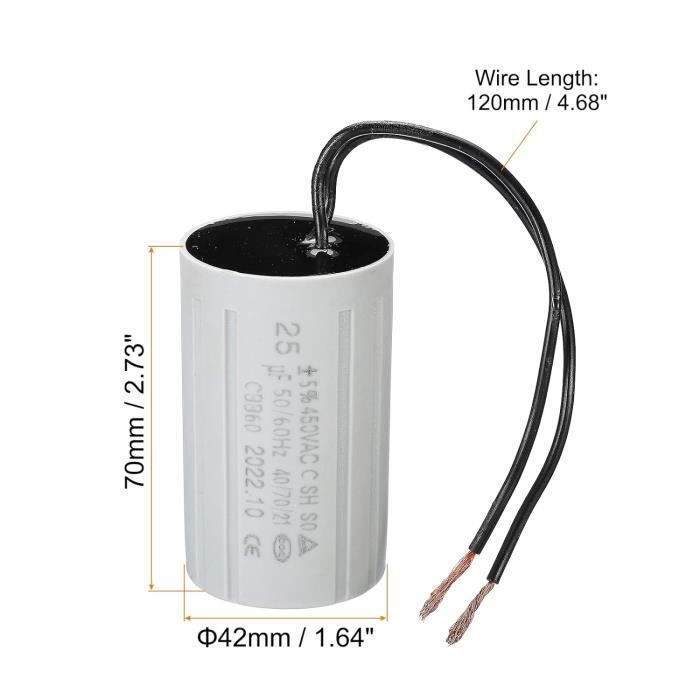 Condensatore CBB60 25uF 450V PATIKIL, 3 Pezzi, Per Compressori E Motori