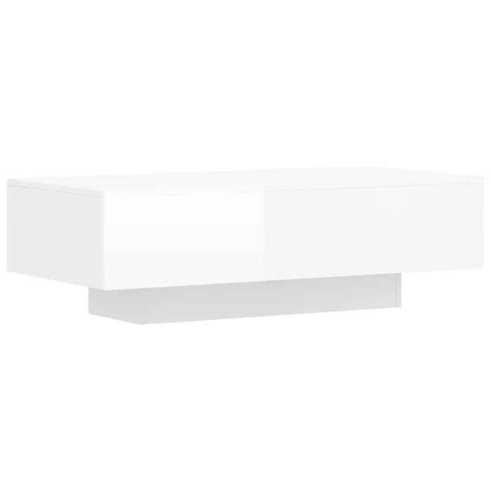 Table Basse Blanche Brillante VidaXL - 79x49x41 Cm - Bois D'ingénierie (Neuve)