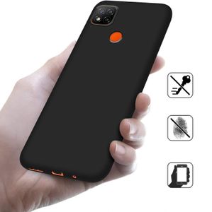 Coque Silicone Noir + Verre Trempé Pour Xiaomi Redmi 9C / 9C NFC – Pack Accessoires – Neuf – Fabriqué En France