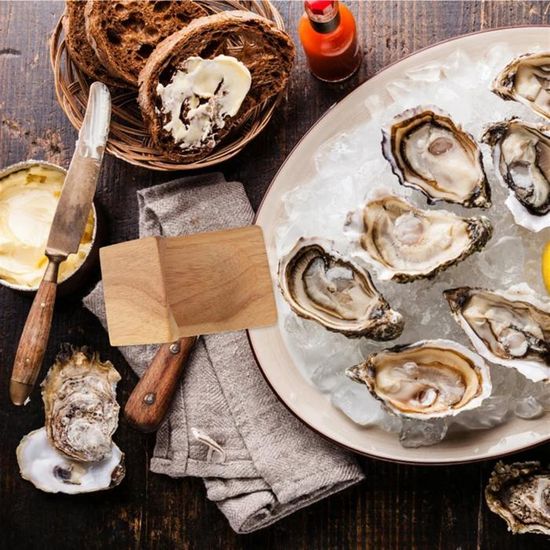 JDCMEI Pince À Écailler Les Huîtres, Porte-huîtres En Bois