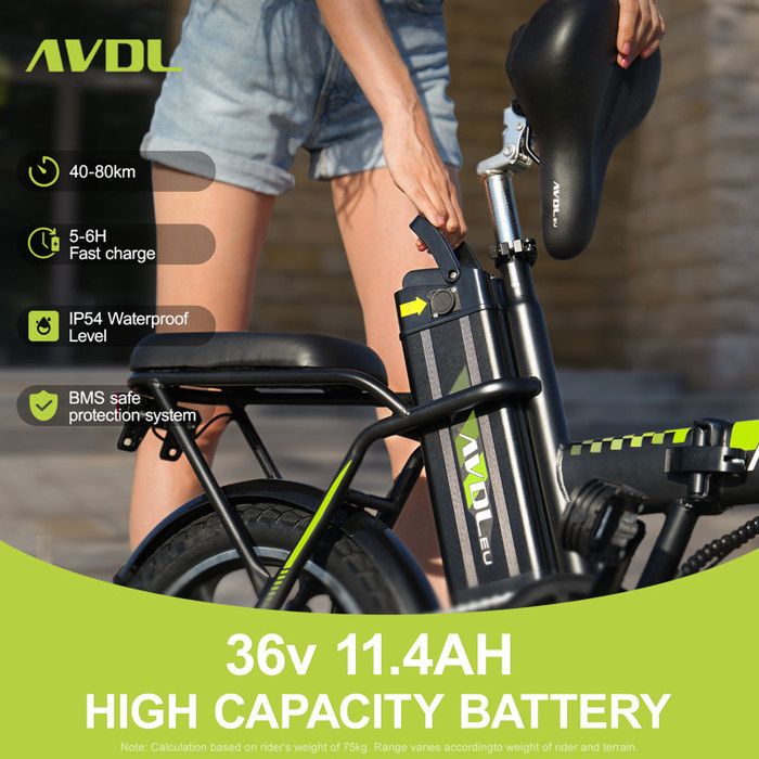AVDLEU Velo Electrique Pliable 16 250W 25km h 11.4Ah 36V Batterie Amovible 40 70km Mode ASSIST Velo Urbain Cdiscount Sport