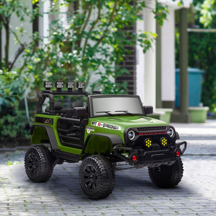 Buggy électrique enfant - AIYAPLAY - télécommande 2.4Ghz - 2 moteurs 12 V - 3 vitesses - vert - Jeux - Jouets