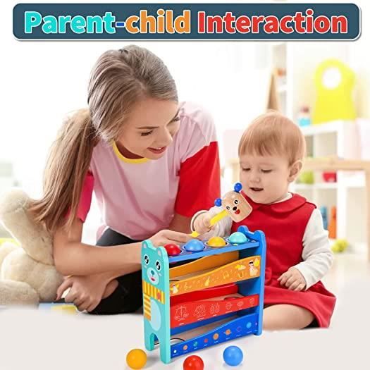 Jeu De Frappe Taupe Avec Double Marteau – Tortue Colorée – Dès 3 Ans – Éducatif – Motricité Main-œil – Plastique Résistant – Idéal Famille