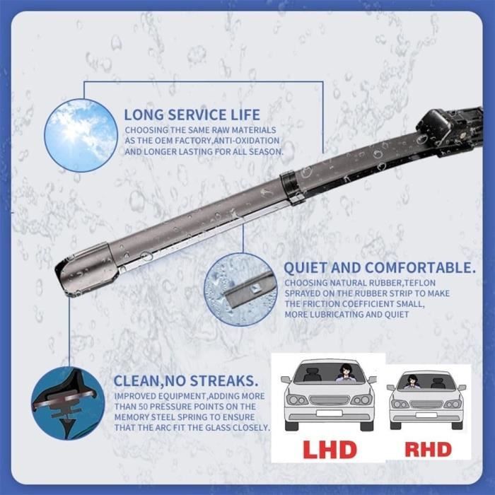 Bras D’essuie-glace Arrière Compatible Nissan - Pour Micra 2010-2016, Longueur 39 Cm (avec Balai 36 Cm) - 5
