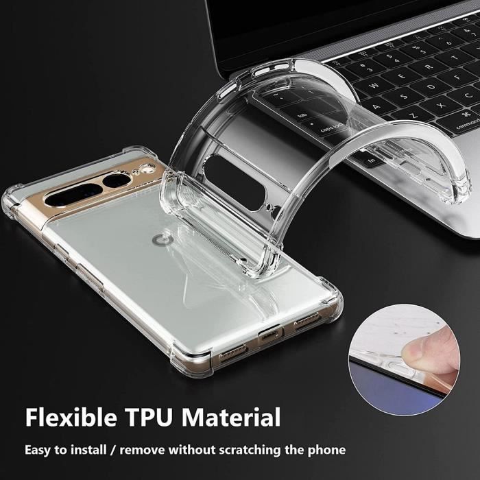 Coque Silicone Transparente + Vitre Protection Ecran Pour Google Pixel 7 Pro 5g Little Boutik® à Prix