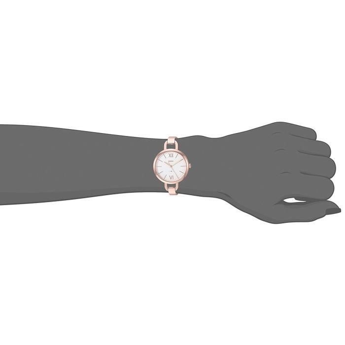 Fossil Annette Femme 30mm Bracelet Acier Inoxydable Rose Quartz