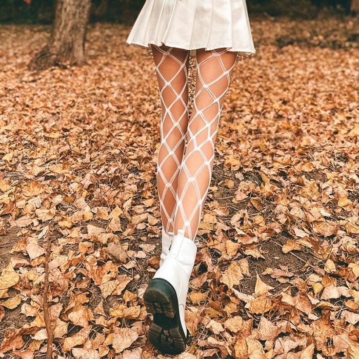 Collant Bas resille longs et Sexy pour femmes collants en filet de poisson Lingerie en Nylon peau cuisses hautes E E65334945 Blanc Cdiscount Chaussures