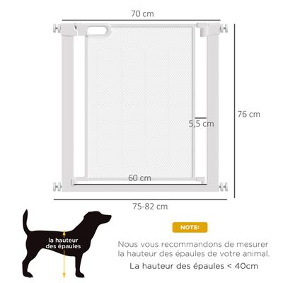 Unipaws Barrière Pour Chat Extra Haute 190 Cm, Avec Serrures Sécurisées, Montage Par Pression, Hauteur Réglable 1,9–2,5 M, Barrière De Sécurité Intérieure Pour Animaux, Blanc
