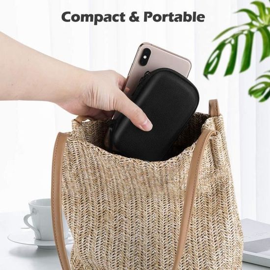 2 étuis Rigides Pour MP3 - Double Zip - Protection écouteurs Et Câbles - Rond Et Carré
