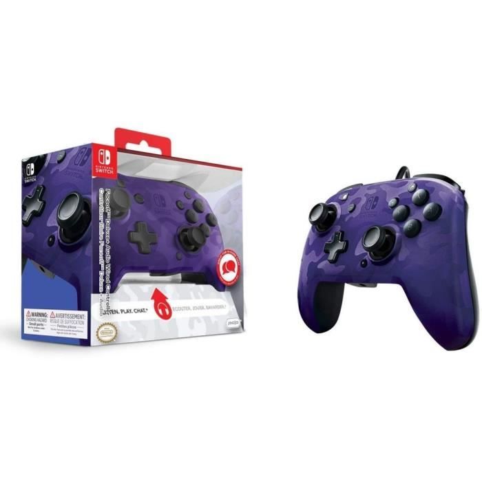 PDP Afterglow Manette Filaire Camouflage Violet Pour Nintendo