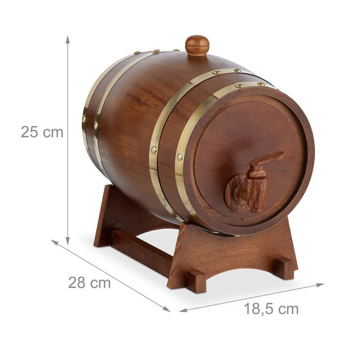 Tonneau Stockage Spiritueux Tonneau De Vin En Bois De 3 L - Pour Le Stockage De Porte-monnaie Enfant Tour De Cou
